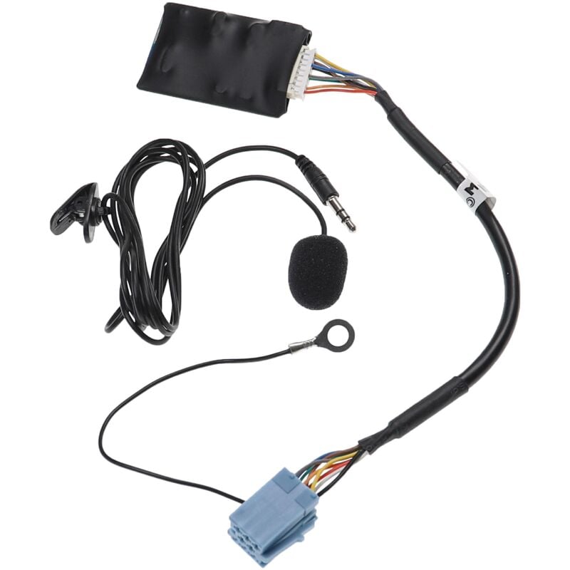 Vhbw - Bluetooth, adaptateur autoradio compatible avec Seat Arosa 1997-2004 Lena, mfd, Liceo, Scala, Odeon - micro inclus, câble jack + clip