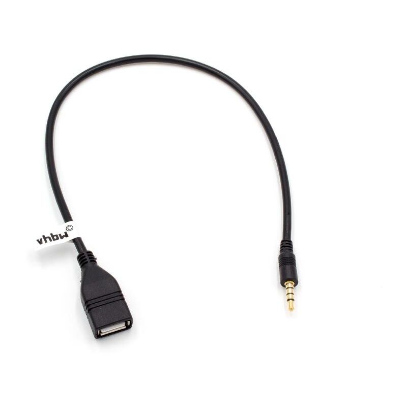

Cable adaptador AUX conector audio- USB OTG para rádio vehículos, por ej. Alfa Romeo, Alpine, Audi, BMW, Chevrolet, Citroen, Dacia, etc - Vhbw