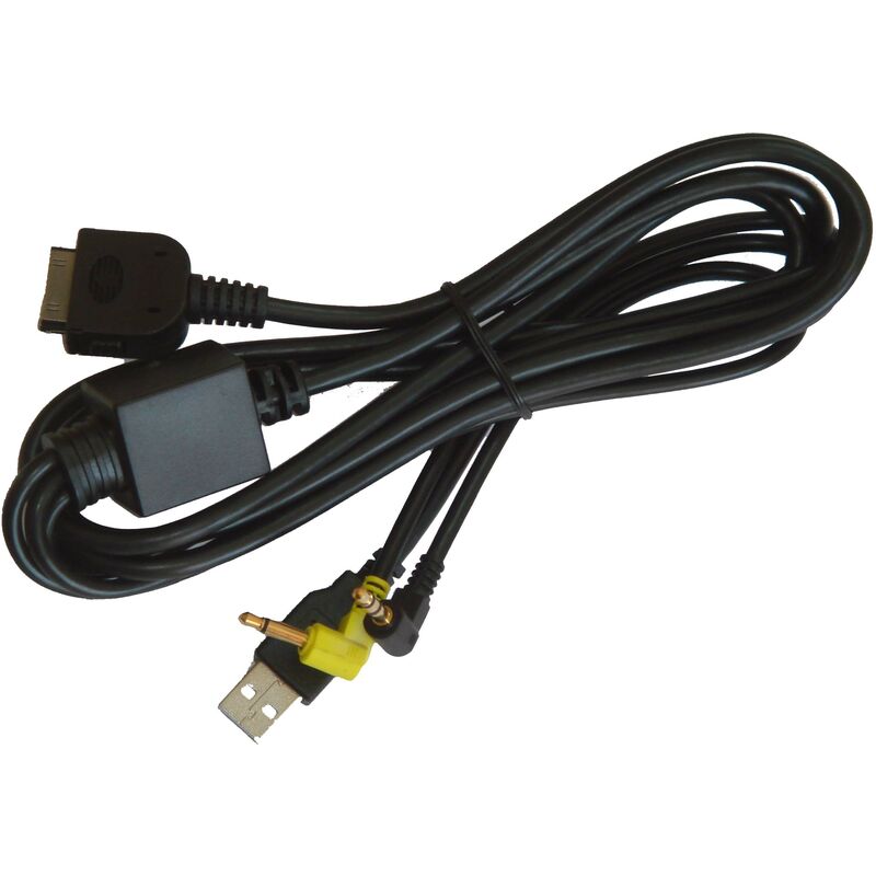 

vhbw Cable adaptador AUX Line In radio de coche compatible con Kenwood DDX7032M, DDX7034BT, DDX7034BTM, DDX7039, DDX7039M, DDX712 vehículo, USB, AV