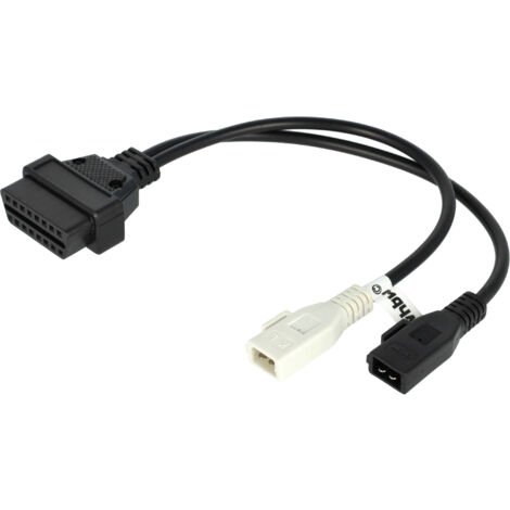 Vhbw – Câble adaptateur OBD2 30 cm – 4Pin-OBD1 vers OBD2 – Connecteur 2x2 broches – Compatible Audi, Seat, Skoda, VW