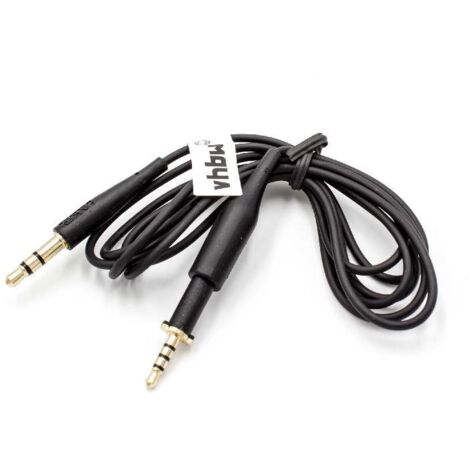 vhbw Cable audio AUX compatible con AKG K480, K452, K451, K450, K430, K490, K495, Q460 auriculares - Cable audio 3,5 mm (clavija jack), 110 cm, negro
