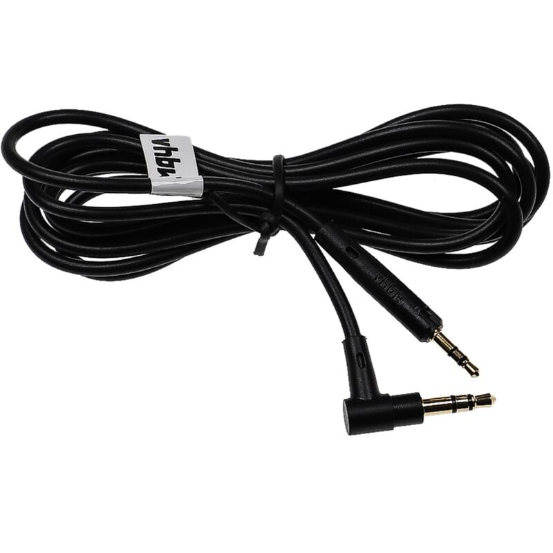 

vhbw Cable audio AUX compatible con Bose OE2, SoundLink, SoundTrue auriculares - Cable audio 3,5 mm (clavija jack), negro