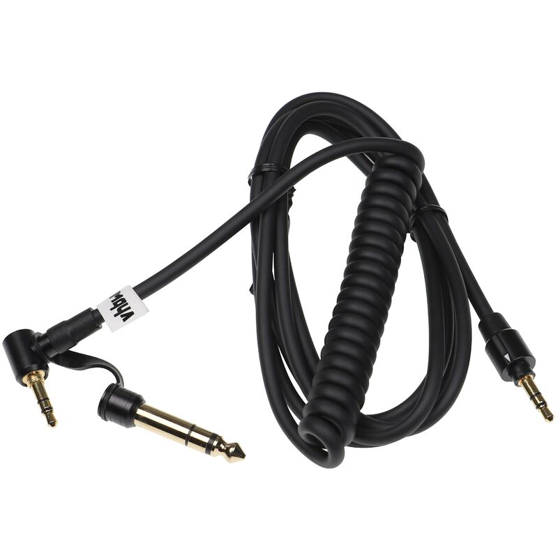 

vhbw Cable audio AUX compatible con Dr. Dre Monster Beats Studio auriculares - Cable audio 3,5 mm (clavija jack) a 6,3 mm, 150 cm, negro