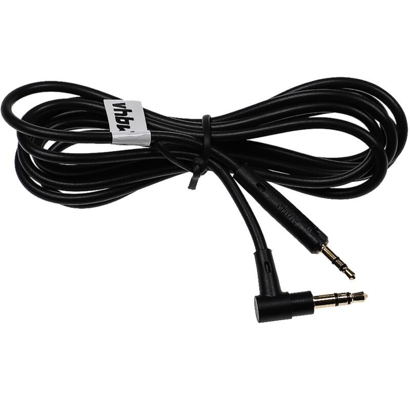 

vhbw Cable audio AUX compatible con JBL S700 auriculares - Cable audio 3,5 mm (clavija jack), negro