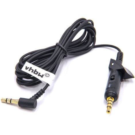 vhbw Câble audio AUX vers prise jack 3,5mm pour Bose QuietComfort 15, 2, QC15, QC2 casques d'écoute, 180cm