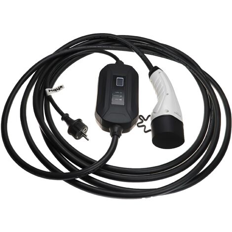 vhbw Cable carga tipo 2 a tipo F compatible con Audi e-tron Sportback, Q3 TFSI e coche eléctrico - Cable conexión, 1 fase, 16 A, 3,5 kW, 7 m
