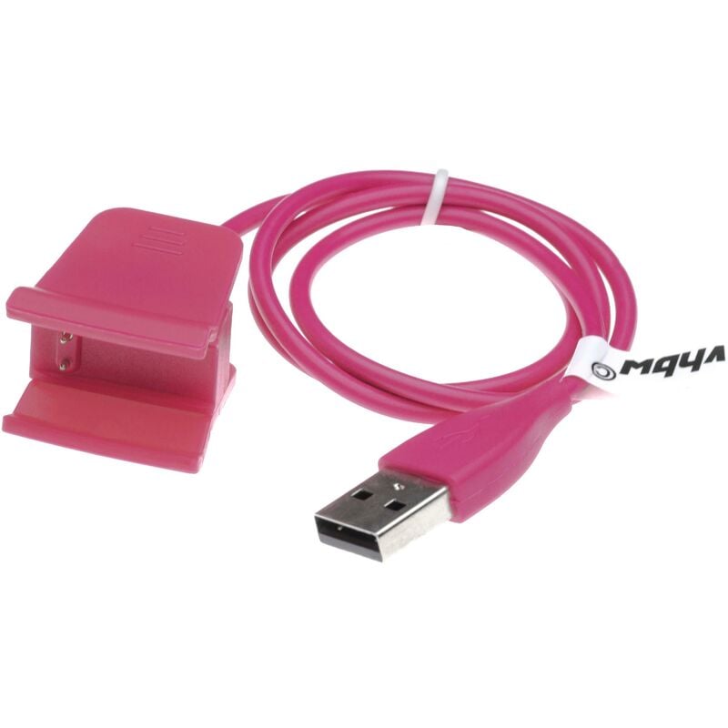 

Cable cargador USB 0,55m rosa para pulseras deportivas, smartwatch Fitbit Alta HR - sin función reset - Vhbw