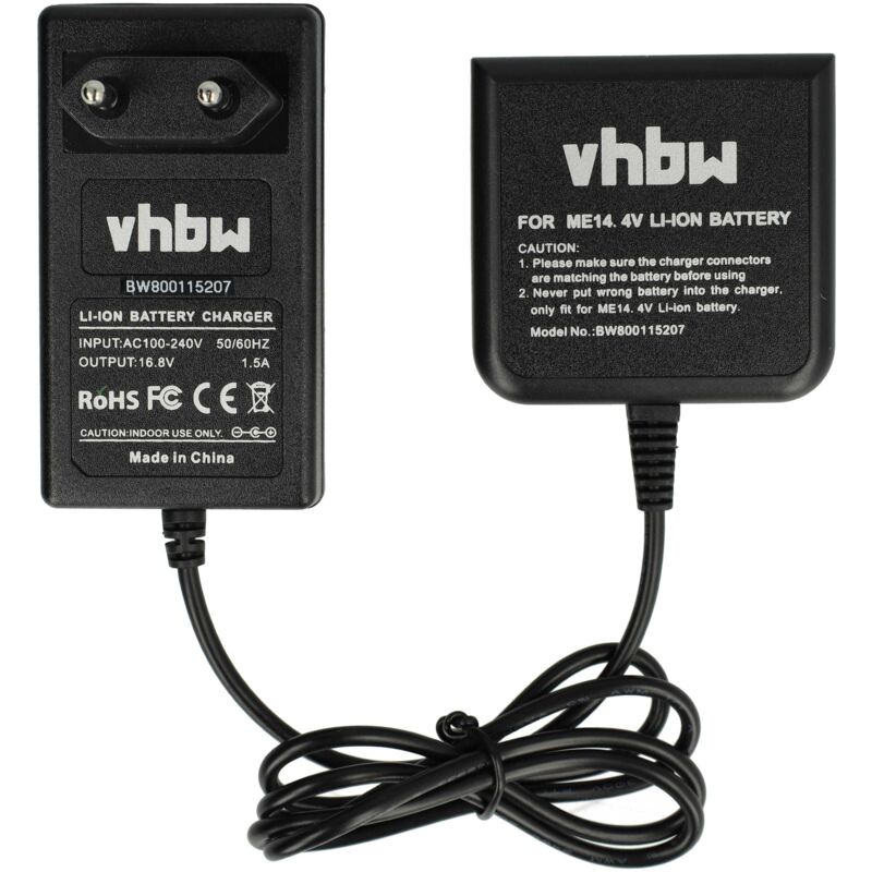 Vhbw - Chargeur compatible avec Metabo rc 14.4-18, rc 14.4 - 18 6.02106.00, sb 14.4 lt Impuls 6.02140.50 batteries Li-ion d'outils (14,4V)