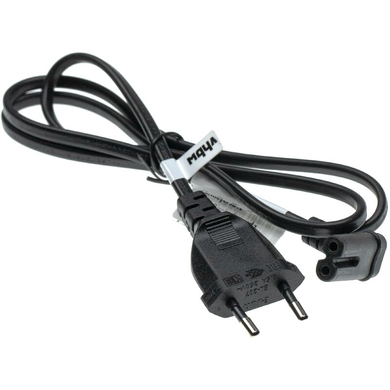 

Cable de alimentación enchufe de seguridad para IEC, PC, monitor, ordenador, impresora - C7, 1 m, en ángulo 90° - Vhbw