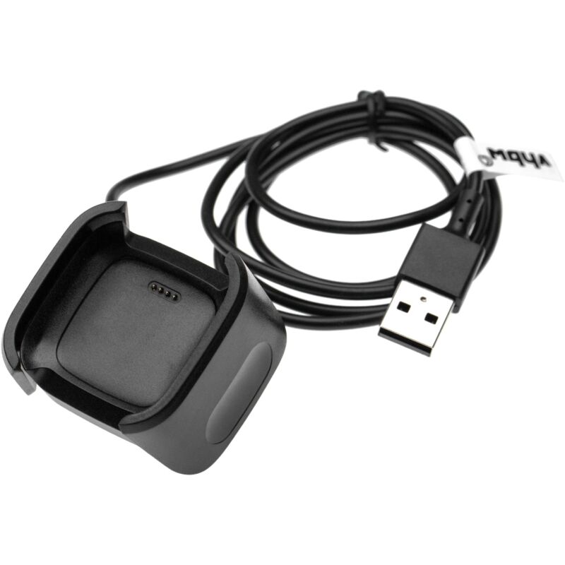 

vhbw Cable de carga compatible con Fitbit Versa, Versa 2, Versa Lite smartwatch - Estación de carga, conexión, negro