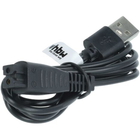 vhbw Cable de carga compatible con Panasonic ER-GC20, ES-GA20, ES-GA21, ES-LA10, ES-LA12, ES-LA50 afeitadora - Cable de red, 120 cm