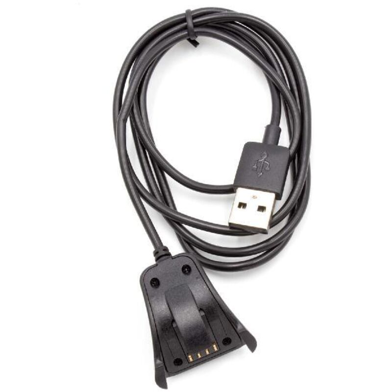 

Cable de carga compatible con TomTom Runner 3 Music smartwatch negro estación de carga, conexión - Vhbw