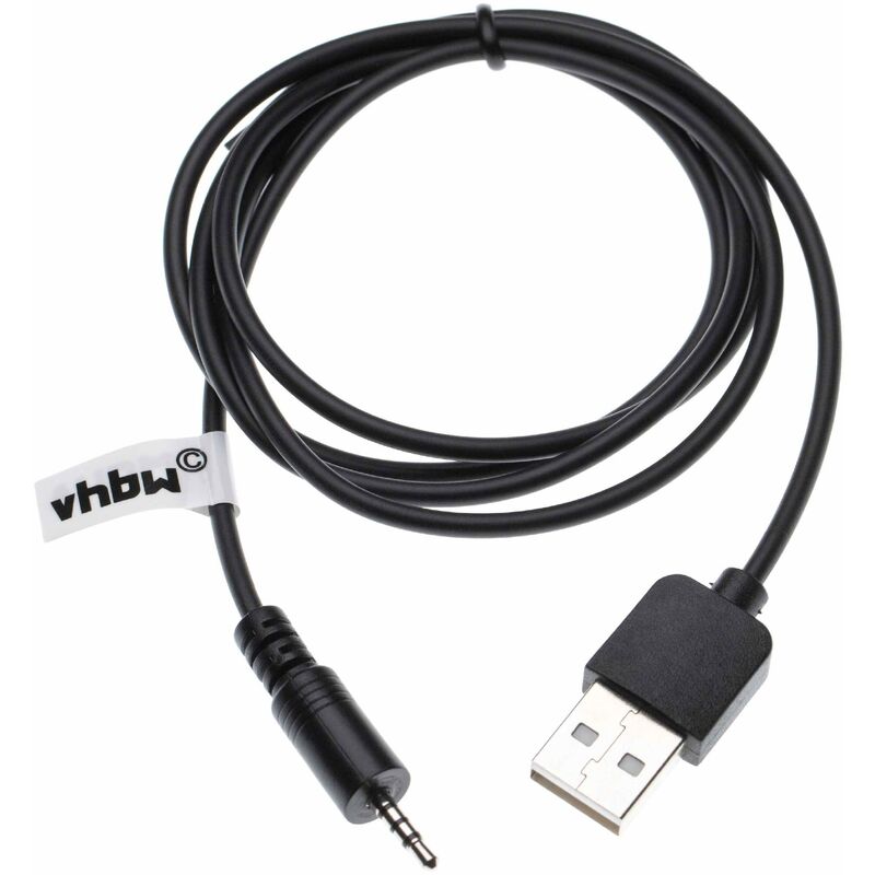 

Cable de carga USB compatible con AKG K490NC, K495NC, K840KL, N60NC, NC60NC auriculares - USB a jack 2,5 mm, negro, 55 cm - Vhbw