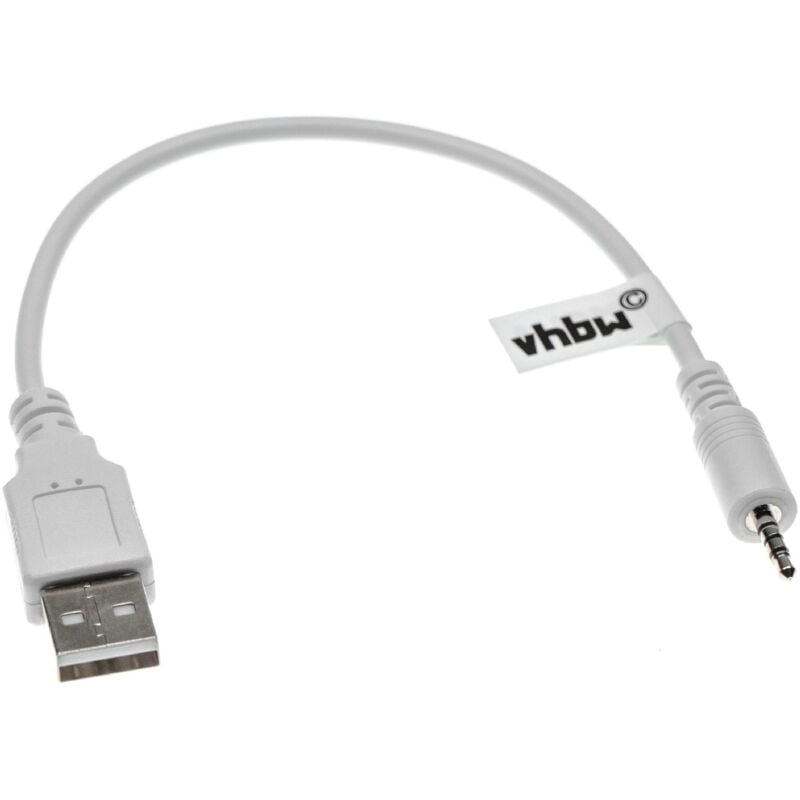 

Cable de carga USB compatible con Harman Kardon Premium BT auriculares - USB 2.0 tipo A a jack 2,5 mm, blanco, 20,5 cm - Vhbw