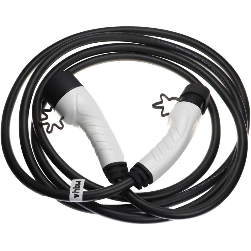 vhbw Câble de charge voiture électrique, monophasé, 32 A, 7 kW, 5 m type 2 vers type 2 compatible avec VW Golf GTE, ID.3, ID.4, ID.5