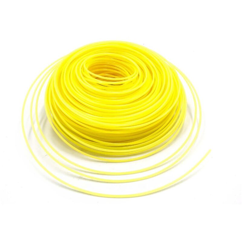 Câble de coupe 2.4mm jaune 88m pour tondeuses à gazon et débroussailleuses p.ex. Bosch, Einhell, Gardena, Husqvarna, Makita, Stihl, Wolf Garten - Vhbw
