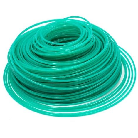 vhbw Câble de coupe 2.4mm vert 88m pour tondeuses à gazon et débroussailleuses p.ex. Bosch, Einhell, Gardena, Husqvarna, Makita, Stihl, Wolf Garten