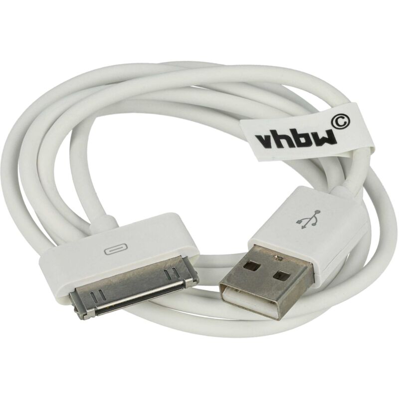 

Cable de datos USB (tipo A a reproductor MP3) compatible con Apple iPod 6 Gen. (Classic) - A1238 - 80Gb reproductor MP3 - blanco - Vhbw