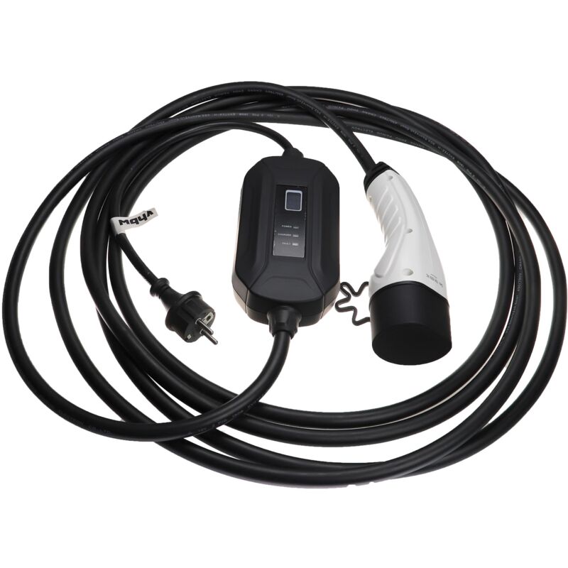 vhbw Câble de recharge type 2 vers prise euro F compatible avec Audi Q6, SQ6 SUV E-Tron voiture électrique - 1 phase, 16 A, 3,5 kW, 7 m