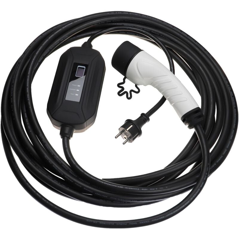 Câble de recharge type 2 vers prise euro f compatible avec Fiat Grande Panda voiture électrique - 1 phase, 16 a, 3,5 kW, 10 m - Vhbw
