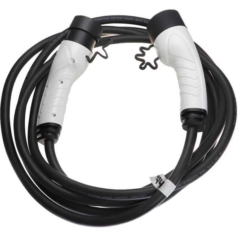 Vhbw - Câble de recharge type 2 vers type 2 compatible avec Peugeot 3008 Hybrid, 308 Hybrid voiture électrique - 3 phases, 16 a, 11 kW, 5 m