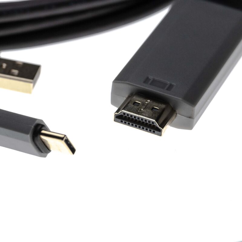 

Cable HDMI cable de datos USB / de carga 2 en 1 (cable Y USB C 3.1 + USB A 2.0 a clavija HDMI) p.ej. compatible con Samsung Galaxy Note 9 - 2m - Vhbw