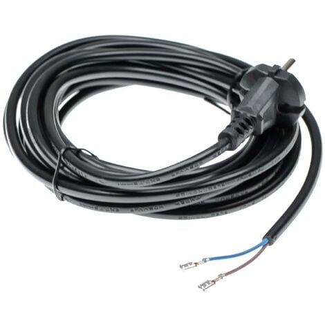 vhbw Cable para alimentación eléctrica compatible con Bosch BBL, BBZ, BD, BGL, BGS, BGS61430, GAS, GAS25 aspiradoras - 6 m, 1000 W, cable de conexión