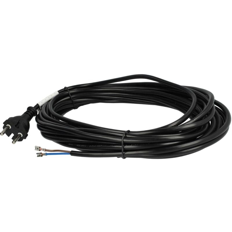 

vhbw Cable para alimentación eléctrica compatible con Einhell BT, BT-VC, Inox, NTS, RT, RT-VC, SA, SM aspiradoras - 10 m, 4000 W, cable de conexión