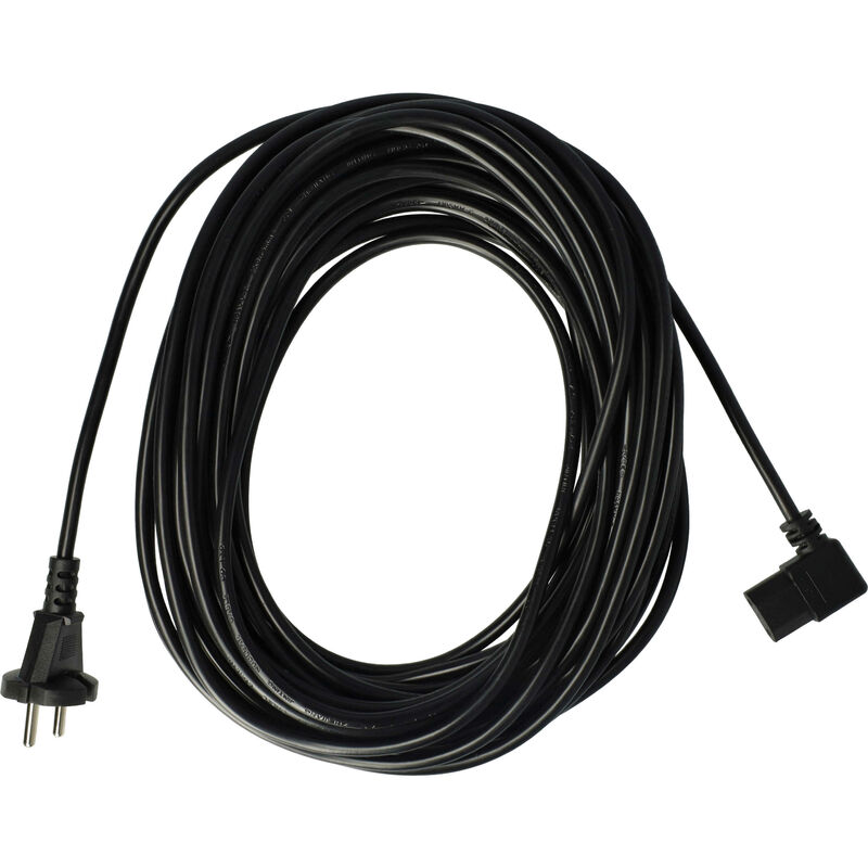 

vhbw Cable para alimentación eléctrica compatible con Kirby G3, G4, G10 Sentria, G5, G6, G7 Ultimate, G8 Diamond aspiradoras - 15m cable de conexión