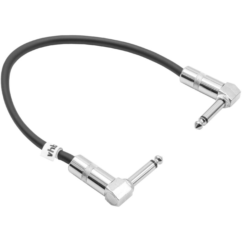 

Cable patch de guitarra 30cm, cable jack para pedales de efecto - Cable patch jack con clavija jack de 6,35mm, en ángulo, negro / plata - Vhbw