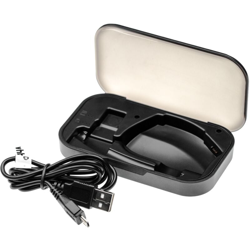 

Caja de carga compatible con Plantronics Voyager Legend UC auriculares - Incl. cable de carga USB, negro - Vhbw