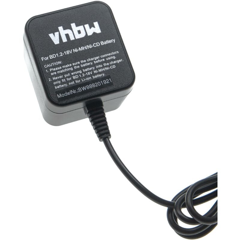 

Cargador compatible con Black & Decker 15199502, 151995-02, 1519950-3, 383900-03, 388183-00, 83900-004 herramientas, baterías de Ni-Cd, NiMH - Vhbw