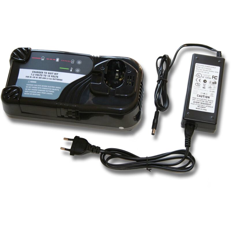 

vhbw Cargador compatible con Hitachi / HiKOKI FEB 7S, FWH12DC2, FWH 12DC2, FWH12DC3, FWH 12DC3, FWH12DC4, FWH12DD herramientas, baterías