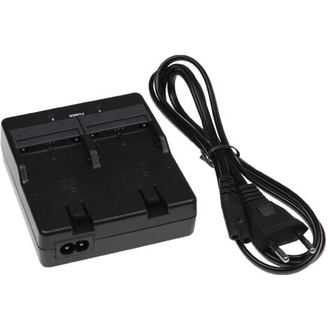 vhbw Cargador dual compatible con Topcon HiPer V GNSS Receivers, OS-101, OS-102, OS-103 dispositivo de medición / baterías, negro, plástico