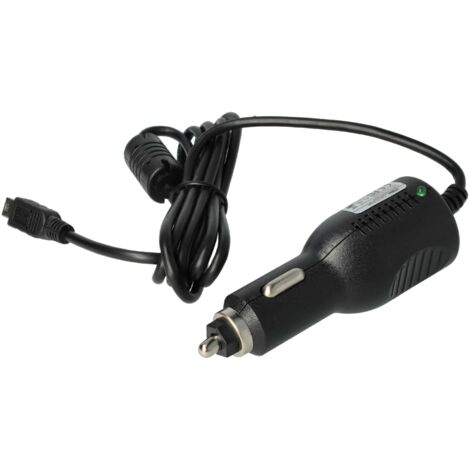 vhbw Cargador para coche para navegador con conexión USB mini con receptor TMC integrado para Falk Lux 22, 30, 32, 40