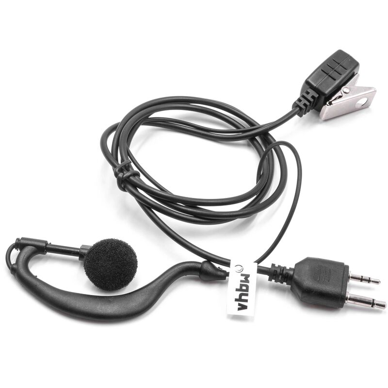 Casque stéréo avec prise d'appel pour radio Cobra MicroTalk MT-110, MT-220, MT-305, MT-500, MT-525, MT-700, MT-725, MT-900, MT-925, PMR-250 - Vhbw
