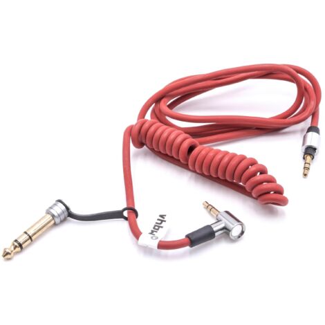 vhbw cavo audio AUX compatibile con Monster Beats by Dr. Dre Solo 2, Solo 3 cuffie - Con jack da 3,5 mm a 6,3 mm, 150 cm, rosso