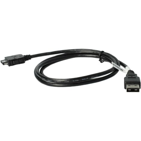vhbw Cavo dati USB cavo di ricarica compatibile con Archos 605, 704 Wifi, TV, Wifi, 405, 504, 404, 604 lettore MP3 - nero, 100 cm