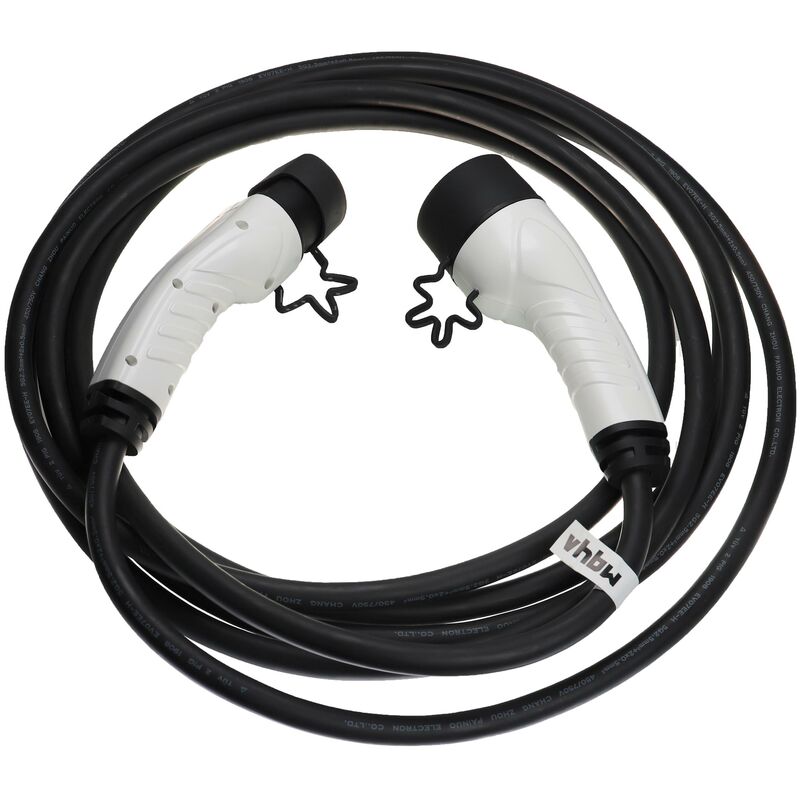 Image of Vhbw - cavo di ricarica tipo 2-tipo 2 compatibile con bmw Serie 7, 745e, Serie 5, i3s, i3, i4 auto elettrica - trifase 16 a 11 kW 7 m