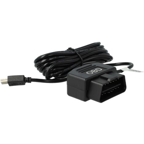 vhbw Cavo OBD2 mini-USB Cavo di alimentazione per dashcam GPS navigatore smartphone3,5m