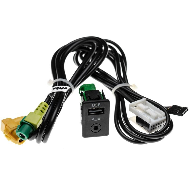 Vhbw - Câble adaptateur aux usb pour radio de voiture (100 cm) compatible avec vw Caddy (type 2K) 2003 - 2010, Caddy combi 2010+