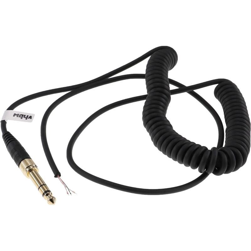 Câble audio aux compatible avec Beyerdynamic dt 770, dt 770 Pro casque - Avec prise jack 3,5 mm, vers 6,3 mm, 100 - 300 cm, noir - Vhbw