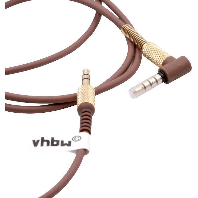 vhbw Câble audio AUX compatible avec Marshall Kilburn 3, Major 3, Major 4 casque - Avec prise jack 3,5 mm, 150 - 230 cm, or / marron