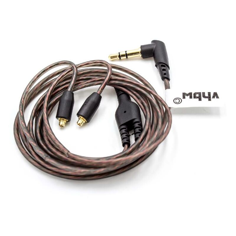 Vhbw - Câble audio aux vers prise jack 3,5mm remplace Shure EAC64 pour casque d'écoute, 120cm