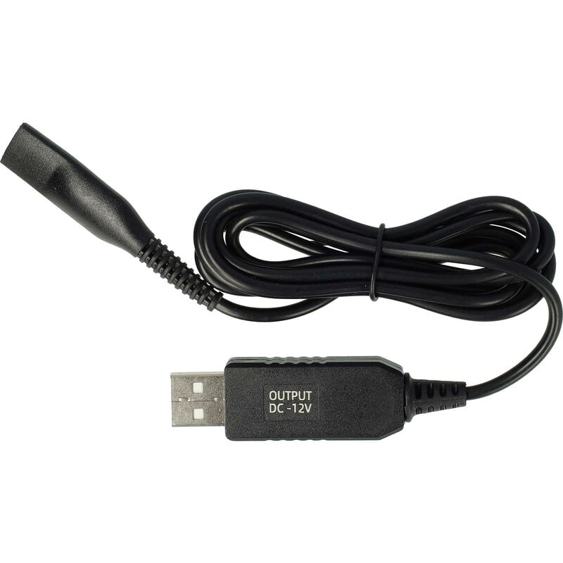 Vhbw - Câble de charge compatible avec Braun Series 7 720, 730, 740s-6, 740s-7, 760cc, 760cc-3, 710 rasoir - Câble d'alimentation, 120 cm, noir