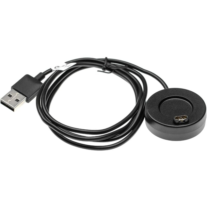 vhbw Câble de charge compatible avec Garmin Approach S60, X10, X40 smartwatch traqueurs de fitness noir Station de charge