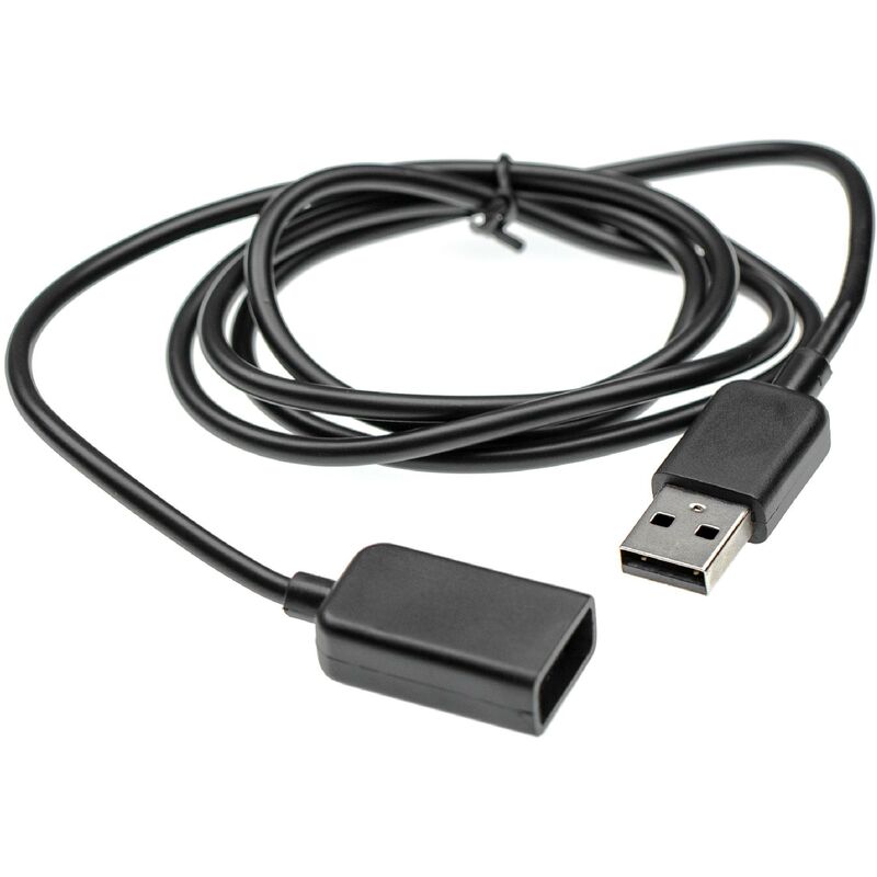 vhbw Câble de rallonge USB compatible avec Nike SportWatch GPS montre connectée, fitness ou de sport - Câble, noir, 100 cm