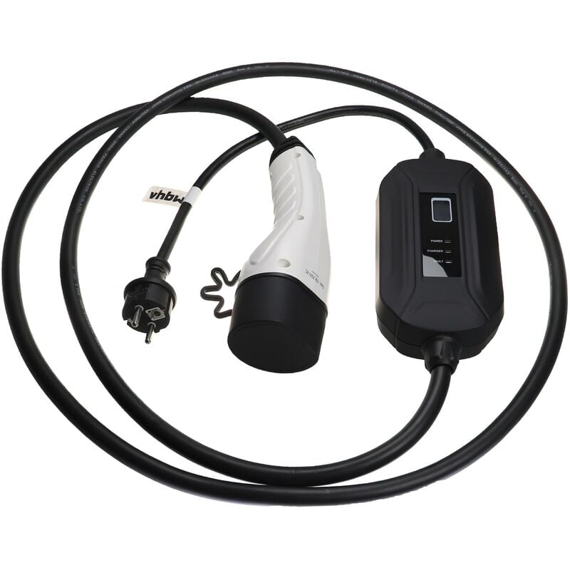 vhbw Câble de recharge type 2 vers prise euro F compatible avec BMW Série 3, 320e, 520e, 330e voiture électrique - 1 phase, 16 A, 3,5 kW, 3 m