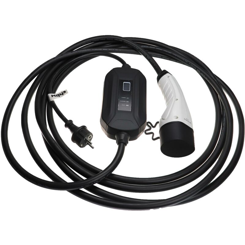 Câble de recharge type 2 vers prise euro f compatible avec Mercedes-Benz glc 350e, glc 300e voiture électrique - 1 phase, 16 a, 3,5 kW, 7 m - Vhbw