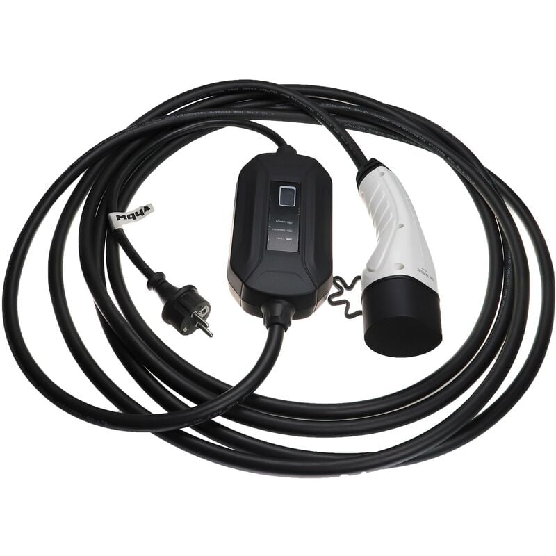Câble de recharge type 2 vers prise euro f compatible avec mg Marvel r, ehs, zs ev, 5 Electric voiture électrique - 1 phase, 16 a, 3,5 kW, 7 m - Vhbw
